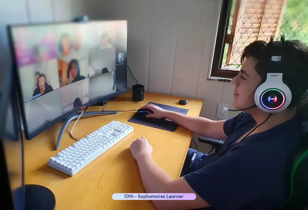 Genuine Learner de 10th en clase virtual de Math